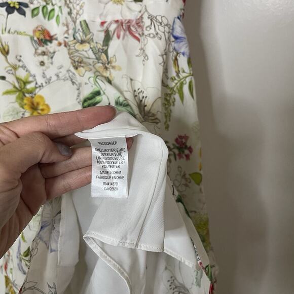 PARKER Natalie Multi floral ruffle hem mini silk dress size US 4 - Picture 5 of 7